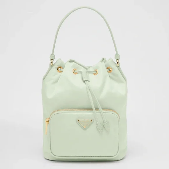 Prada “Aqua” Duet Re-Nylon Bucket Crossbody Handbag Purse - Picture 3 of 16